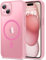 HOOMIL Starke Magnetische Hülle für iPhone 15, Kompatibel mit MagSafe, Militärschutz, Stoßfest, Kratzfest, Transluzent Matt Case Schutzhülle - Rosa