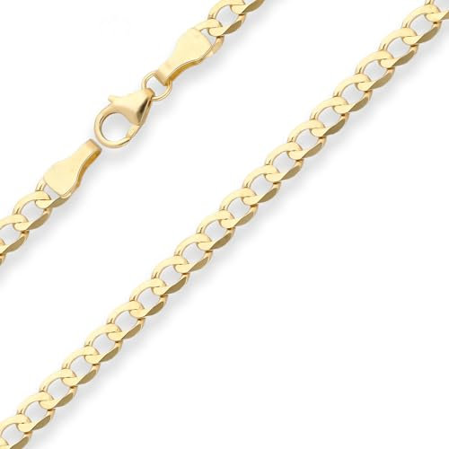 3,9mm Panzerkette weit Goldkette Collier Halskette aus 333 Gold Gelbgold 60cm