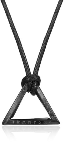 Jovivi Mens Viking Necklace Jewellery Gifts for Men,Black Norse Runes Leather Stainless Steel Necklace For Men Dad Boyfriend Anniversay Fathers Day Birthday