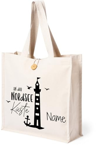 GRAZDesign Personalisierte Strandtasche Ostsee Küste – Geschenk für Camper, Segler und Strandliebhaber