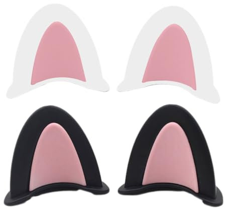 MIRKUZI Motocrosshelme 4 Stück Motorradhelm Deko-Ohren, Silikon Katzenohren Dekoration, Helm Deko-Accessoires, Motorradhelm Katzenohren Eckdekoration