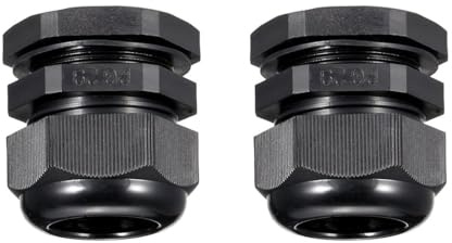 MACHSWON 2Pcs PG29 Cable Gland – Durable Threaded Wire Connector with Locknut for 18-25mm Dia Cable Wire, Black