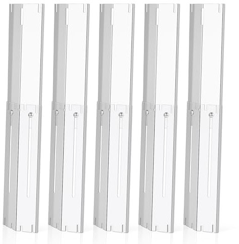 GLARETEX Universal Burner Cover, Heavy Duty Adjustable Stainless Steel Heating Plates, Universal Flame Distributor for Gas Grill, Extendable from 29.8cm to 53cm, 5 Pack