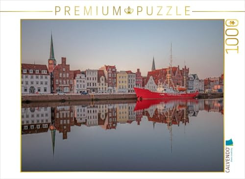 CALVENDO Puzzle Feuerschiff Fehmarnbelt an der Untertrave in Lübeck | 1000 Teile Lege-Größe 64 x 48 cm Foto-Puzzle für glückliche Stunden