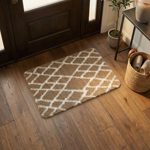Nest & Nibble Beige Indoor Door Mat 60 x 90 cm – Non-Slip Washable Entrance Rug Soft Absorbent Floor Mat for Front & Back Door, Kitchen, Bedroom, Office, Entryway | Inside Home Essentials Carpet