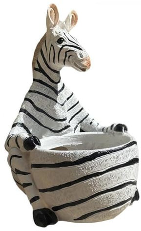 Cute Cartoon Animal Shaped Planter Succulent Cactus Flower Pot Indoor Air Plants Holder Decorative Flower Planter Vase for Home Garden Office Desktop Decoration (Zebra)