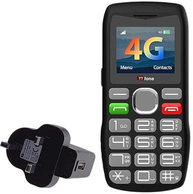 TTfone TT890 4G Senior Phone – Easy to Use Big Button Mobile Phone with Emergency Assistance Button, USB-C Charging, Bluetooth, Camera - EE with Mains Charger