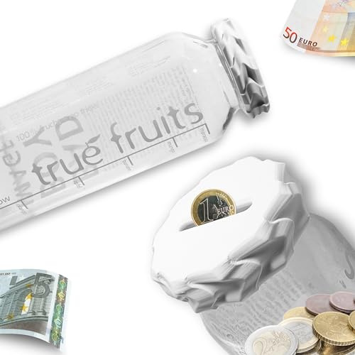 Deckel für 750ml true fruits Flasche Spardose Münzensammler Glasflasche Upsycling Funktionsdeckel Twist-Off-Deckel Geldsammelglas Spardosendeckel weiß 1 Stück