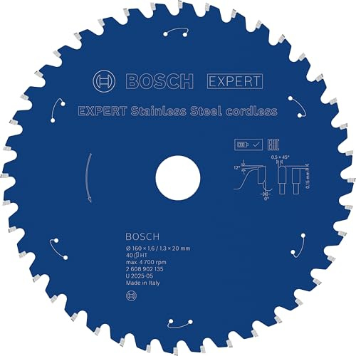 Bosch 1x Expert INOX Cordless Circ Saw | for Stainless steel, Ø 160 mm, Professional Accessory Hand-Held Cordless Dry Cutter