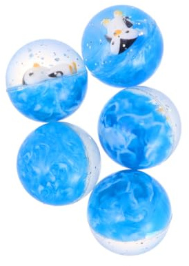 Gogogmee 5 Stück Hüpfball Pinguin Gummiball Kinder Lernspielzeug Transparent Weich Geruchlos Party Spaß