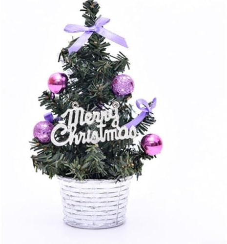 YBNKKUXKN Árbol Navidad Árbol de Navidad de Mesa de 30 cm - Mini árbol de Navidad Artificial for decoración de Fiestas navideñas y hogar. arbol Artificial(Lila)