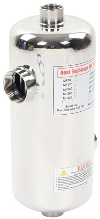 YXZKJZJ 40 kW Edelstahl-Pool-Wärmetauscher, salzwasserbeständiger Schwimmbecken-Thermostat for Spa- und Solarheizungsanwendungen Effiziente Heizung