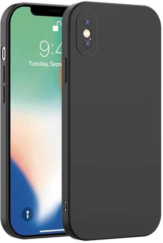 Honara Silicone Case for iPhone X/iPhone XS, Full Camera Protection, Slim Liquid Silicone Phone Bumper Cover, Soft Touch, Antiskid, DustProof, Drop-Resistant, Anti-Scratch Cases (Black)