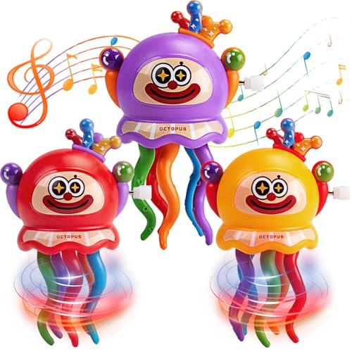 CWENDANER Interactive Dancing Octopus Toy & Aufziehspielzeug Tanzende Krake - Lustiger Clown Oktopus mit Wackelnden Tentakeln, Uhrwerk Spielzeug für Studenten, Gastgeschenk oder Stressabbau