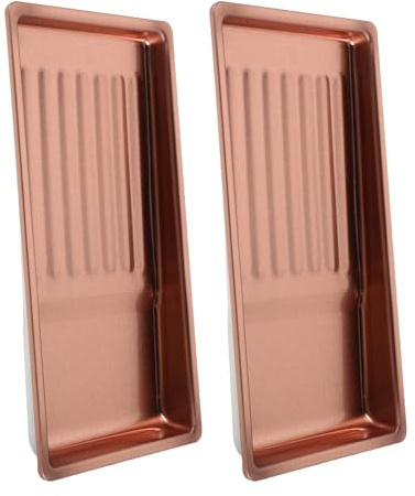 CIYODO Bandeja Metálica Rectangular para Almacenar Utensilios de Manicura y Joyería 2 Piezas de Acero Inoxidable Diseño Minimalista Adecuado para Escritorio y Decoración