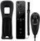 Prous Controlador, XW02 Mando para Nintendo Wii Remoto y Nunchuck con Silicona Nintendo Mando Plus para Wii y Wii U,Funda de Silicona, Correa de muñeca-Negro
