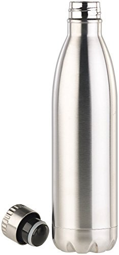 Rosenstein & Söhne Edelstahl Trinkflasche: Doppelwandige Vakuum-Isolierflasche aus Edelstahl, 750 ml, BPA-frei (Doppelwandige Trinkflasche, Edelstahlflasche, Getränkehalter)
