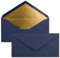 15 Brief-Umschläge DIN Lang - Dunkel-Blau/Nachtblau mit Gold-Metallic Innen-Futter - 110 x 220 mm - Nassklebung - festliche Kuverts für Weihnachten