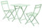 Outsunny Salon de Jardin Bistro Pliable - Table carrée dim. 60L x 60l x 71H cm avec 2 chaises - métal thermolaqué Vert d'eau