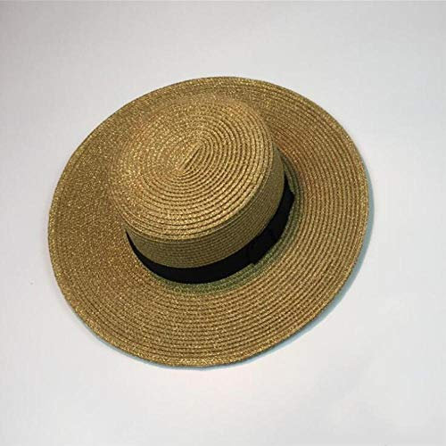Sombreros De Paja Gorra De Mujer Sombreros De Mujer Sombrero De Paja De Moda Dorada Gorras De Viaje A La Playa del Mar-Dorado