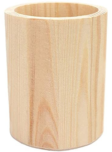 MAGICVOGEL Holz Stiftehalter Tischorganizer Stiftebecher Stiftebox Stifteköcher Schreibtischorganizer Schreibgerätehalter (Rund(10x8x8cm))