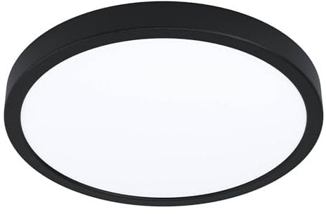 EGLO connect.z Smart-Home LED Bad-Deckenlampe Fueva-Z, Ø 28,5 cm, ZigBee, App und Sprachsteuerung Alexa, Lichtfarbe (warmweiß-kaltweiß), dimmbar, Alu Aufbauleuchte schwarz, IP44