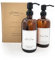 Luxury Amber Glass Soap Dispenser Set - 500ml Bathroom Bottles with Pump, Waterproof Labels & Gift Box (Brown)