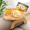 SINWANT Couch-Armlehnentisch, Bambus, rund, mit 360°-Handyhalterung, faltbare Couch-Armlehne, Tisch zum Essen auf Stuhl, Liege für Snacks und Getränke