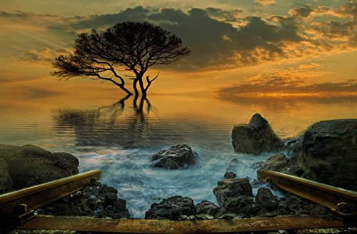 HANSEPUZZLE 109683 - Idyllische Landschaft Puzzle 500 Teile | Natur Puzzle mit hochwertiger Puzzle Aufbewahrung: Kartonbox und wiederverschließbarem Beutel | Puzzle-Maße: 46 x 30 cm