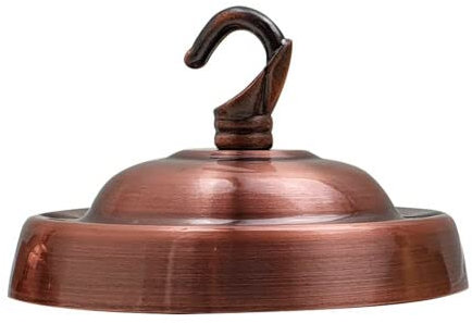 LEDSone Vintage Single Out Kupfer Deckenrosette Haken Platte für Leuchten, 105 mm Metall Antik Seitenbefestigung Deckenplatte mit Zubehör für Decken- und Wandlampe (Kupfer)