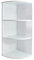 Homme Concept - White 3 Tier Bathroom Corner Shelf Wall Mounted Bathroom Storage Organiser Display Unit Wooden Cabinet Shaker Style Shelving