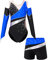 Aislor 2 Teiliger Gymnastikanzug Mädchen Glitzer Turnanzug Langarm Tanzbody mit Shorts Strass Tanzanzug Ballettkleidung Dancewear Blau 146-152