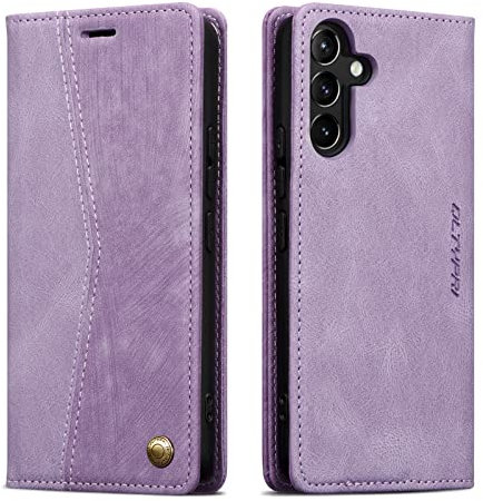 QLTYPRI Wallet Case for Samsung Galaxy A54 5G, Vintage PU Leather Folio Case with Card Slots Kickstand Magnetic Closure Shockproof Flip Phone Cover for Samsung Galaxy A54 5G - Purple