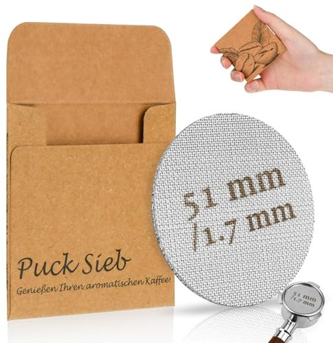 Puck Screen 51mm, Puck Screen 51 Puck Sieb Mellbree 1 Stück Gesinterte Kaffeefilter für Espresso Coffee Siebträger Zubehör 1.7mm Dicke 150μm Edelstahl 316 Wiederverwendbar Rostfrei