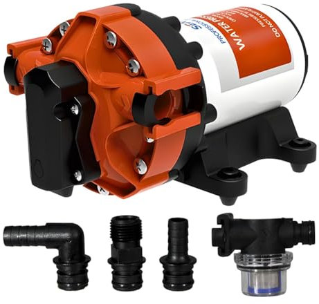 SEAFLO Bomba de diafragma de 5 cámaras de 5 cámaras inteligente bajo demanda de 12 V 56A Series 5.0 GPM