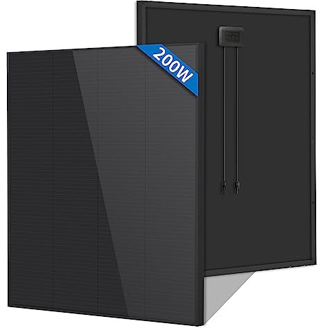 FIREFLY ENERGY Panel Solar Monocristalino de 200 W, Módulo Completamente Negro Para Vehículos Recreativos, Barcos, Remolques, Autocaravanas, Marina, Sistema fuera de la red