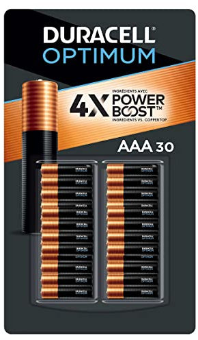 Duracell Optimum AAA Batteries with 4X Power Boost Ingredients, 30 Count