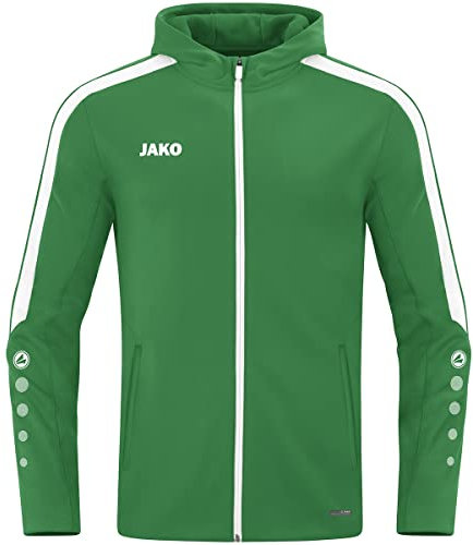 JAKO Power Kapuzenjacke gruenweiss, M Herren