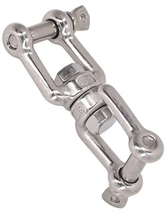 Jaw Anchor Connector, 304 Stainless Steel 360 Degree Rotating Double Jaw Bracket for Climbing Rope (8MM)
