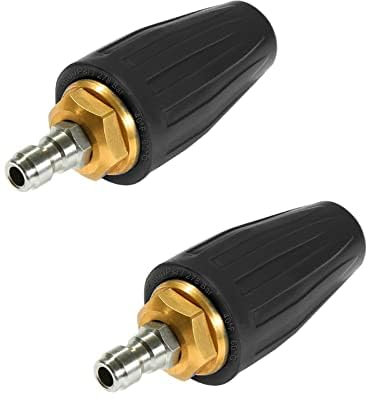 Ugello rotante Turbo universale, per idropulitrici ad alta pressione, 3600 PSI 250 bar, 1/4 Quick Connect Rotante Turbo Pressure Washer Cleaner Pistola Accessori Ugello (Black-2PCS)