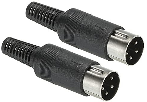 PATIKIL S-Vidéo DIN Mâle Prise 4 Broche Signal Transmission pour TV, Lecteur DVD Paquet de 2