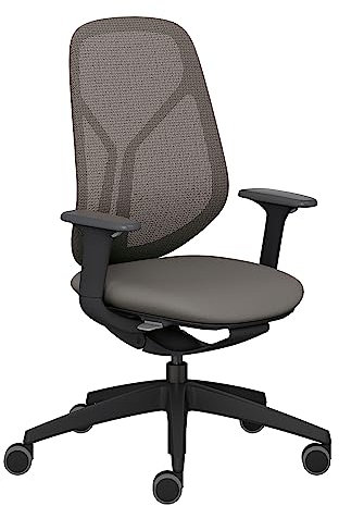 Sedus se:kit Drehstuhl mit Membranbespannung, 2D Armlehnen, 100% Recyclingfähig, Made in Germany, Anthrazit, Höhenverstellbar 40-53cm, bis 150kg belastbar
