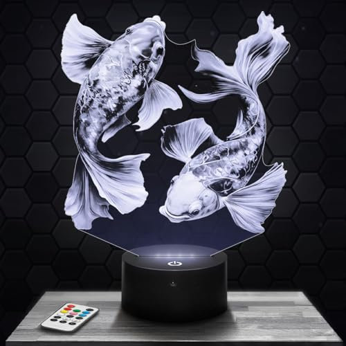 Nachttischlampe Karpfen deko Tier Fisch Japanischer Garten. Geschenkidee Mann Frau objekt Karpfen Nachtlicht Erwachsene deko Zimmer. Weihnachten TOP