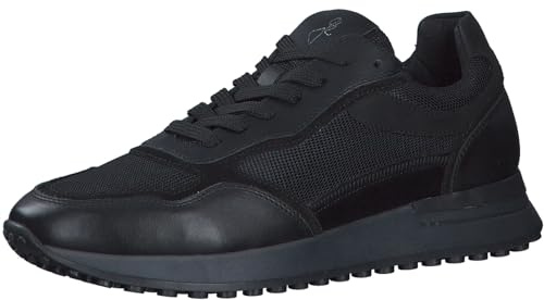 MARCO TOZZI by Guido Maria Kretschmer Herren Sneaker flach aus Leder mit Dicker Sohle, Schwarz (Black Comb), 43 EU