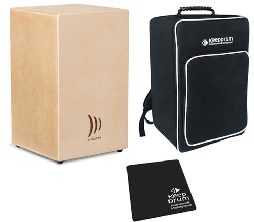 Schlagwerk CBA20S Cajon Schnell-Bausatz Large + keepdrum Cajon-Rucksack + Sitzpad