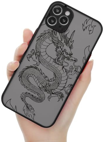ZhuoFan Handyhülle für iPhone 15 Pro Max Hülle - 6,7, Aesthetic mit Motiv Stoßfest Cover, Durchsichtig Cartoon Drachen Muster Silikon TPU Schutzhülle Kameraschutz Case für iPhone 15 Pro Max, Dragon