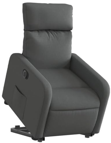 vidaXL Relaxsessel, Sessel mit Aufstehhilfe Elektrisch, Fernsehsessel mit Liegefunktion, Liegesessel Aufstehsessel für Wohnzimmer, Dunkelgrau Stoff