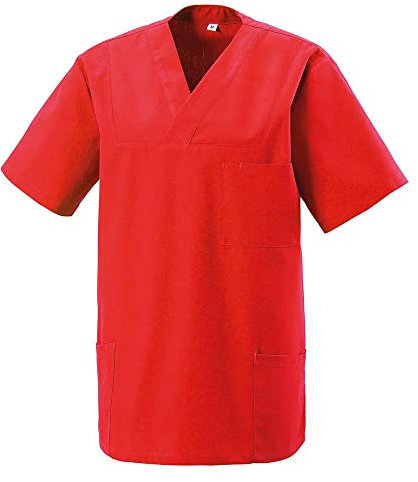 EXNER Medizinischer Schlupf-Kasack, OP-Kasack, Unisex, für Krankenpflege, Altenpflege, Farbe rot, Größe 7XL