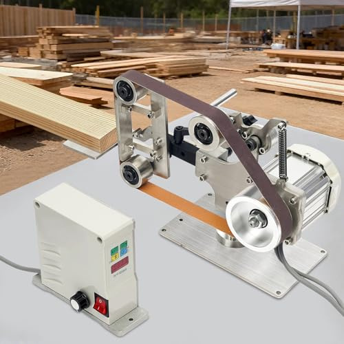 Smerigliatrice a nastro, 220 V, set di levigatrice a nastro, smerigliatrice a nastro, motore brushless, levigatrice con nastri abrasivi per legno, metallo, 0,55 kW.
