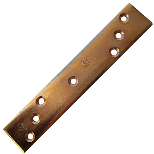Pack of 10pcs 4mm Flat Joining Plates Fence Post Repair Bracket Mending Plates for Wood Size 8 x 1.4 (200mm x 35mm)